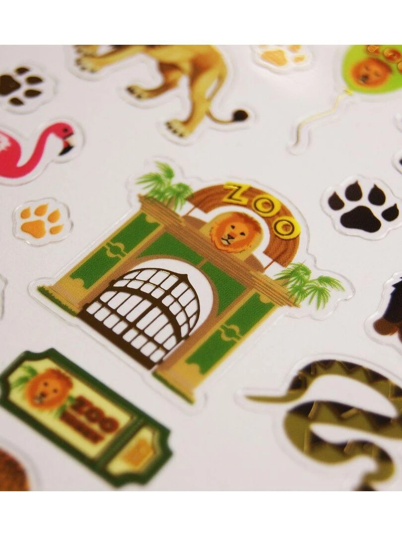 Stickers   Visite au zoo   Dorures   7 5 x 10 cm   N/A