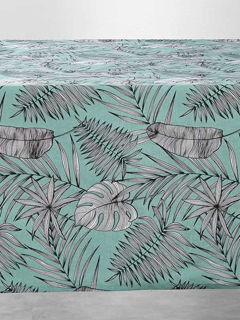 Nappe rectangulaire 140x240 cm Puebla menthe polycoton Bleu