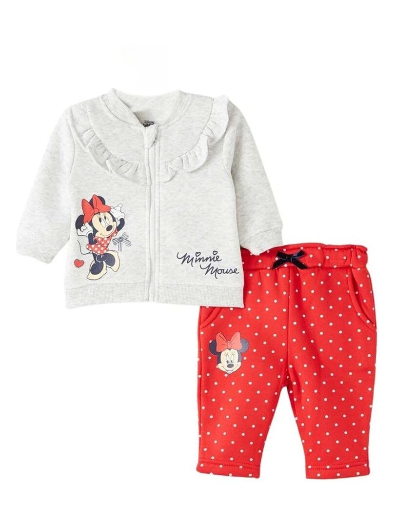 Disney Ensemble Veste pantalon bébé fille Imprimé Minnie Gris