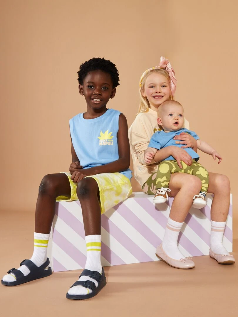 Bermuda en molleton   Jaune