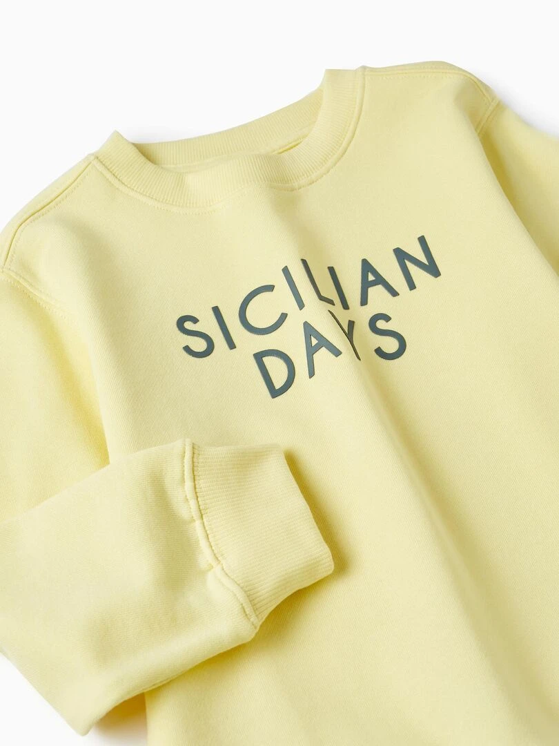 Pull en coton pour garçon 'Sicilian Days'  SICILIAN DAYS   Jaune clair
