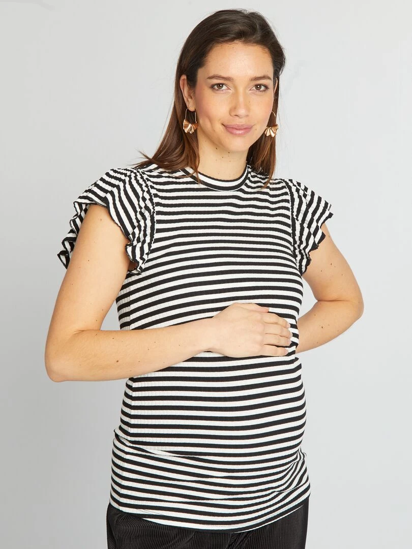 T shirt d'allaitement 'Only' Noir/Blanc