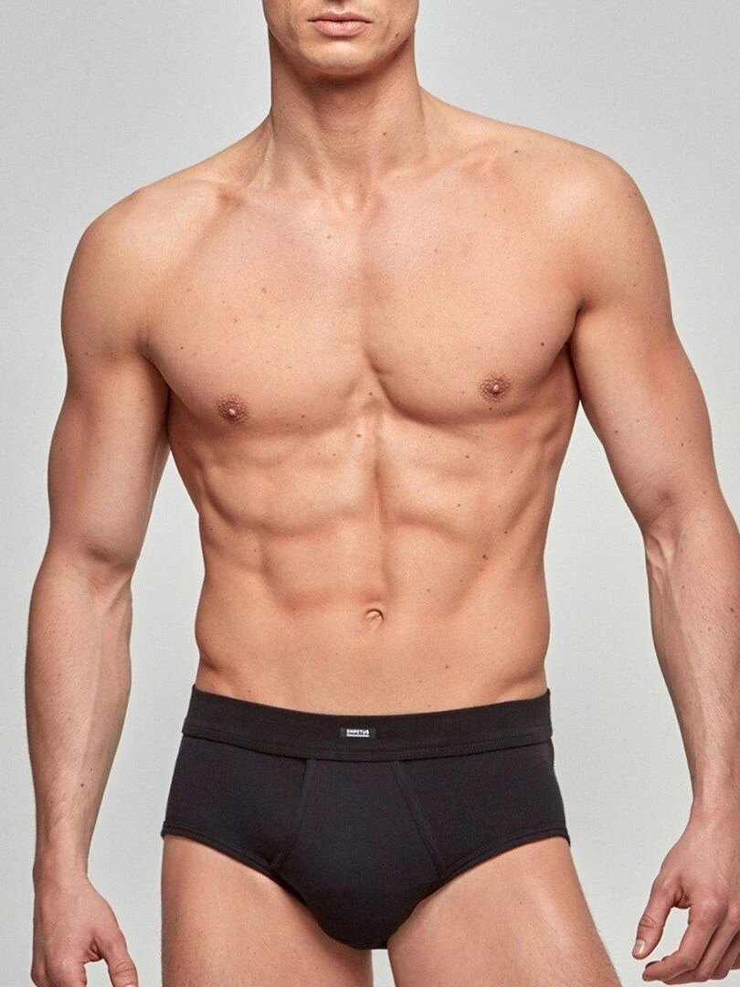 Slip pur coton Essentials Noir