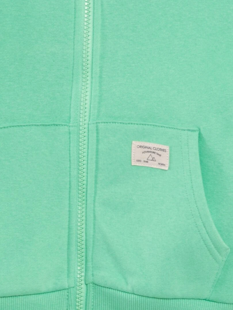 Sweat zippé à capuche Vert pomme