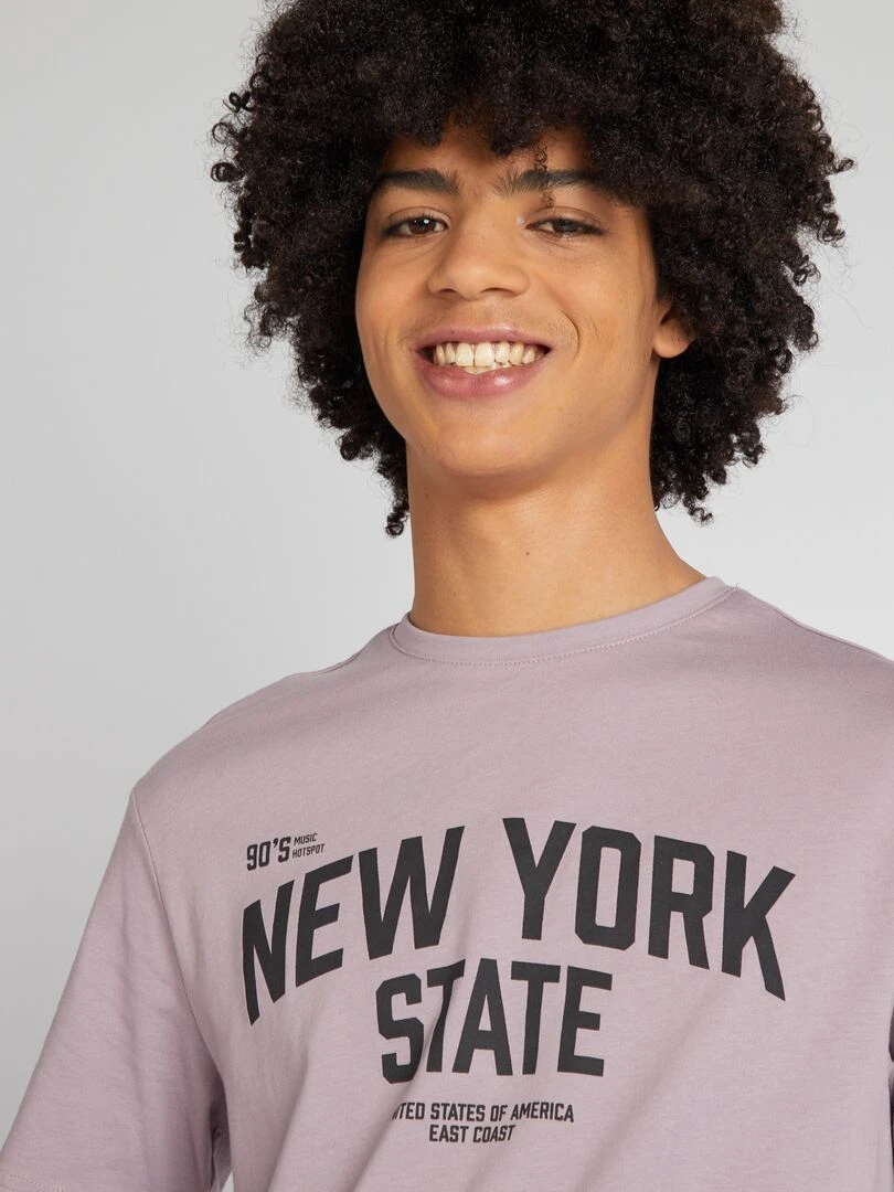 T shirt en jersey à col rond   Violet