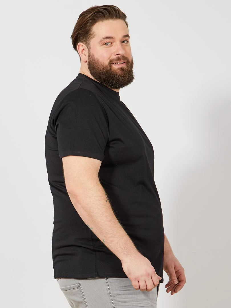 T shirt uni en maille jersey   noir