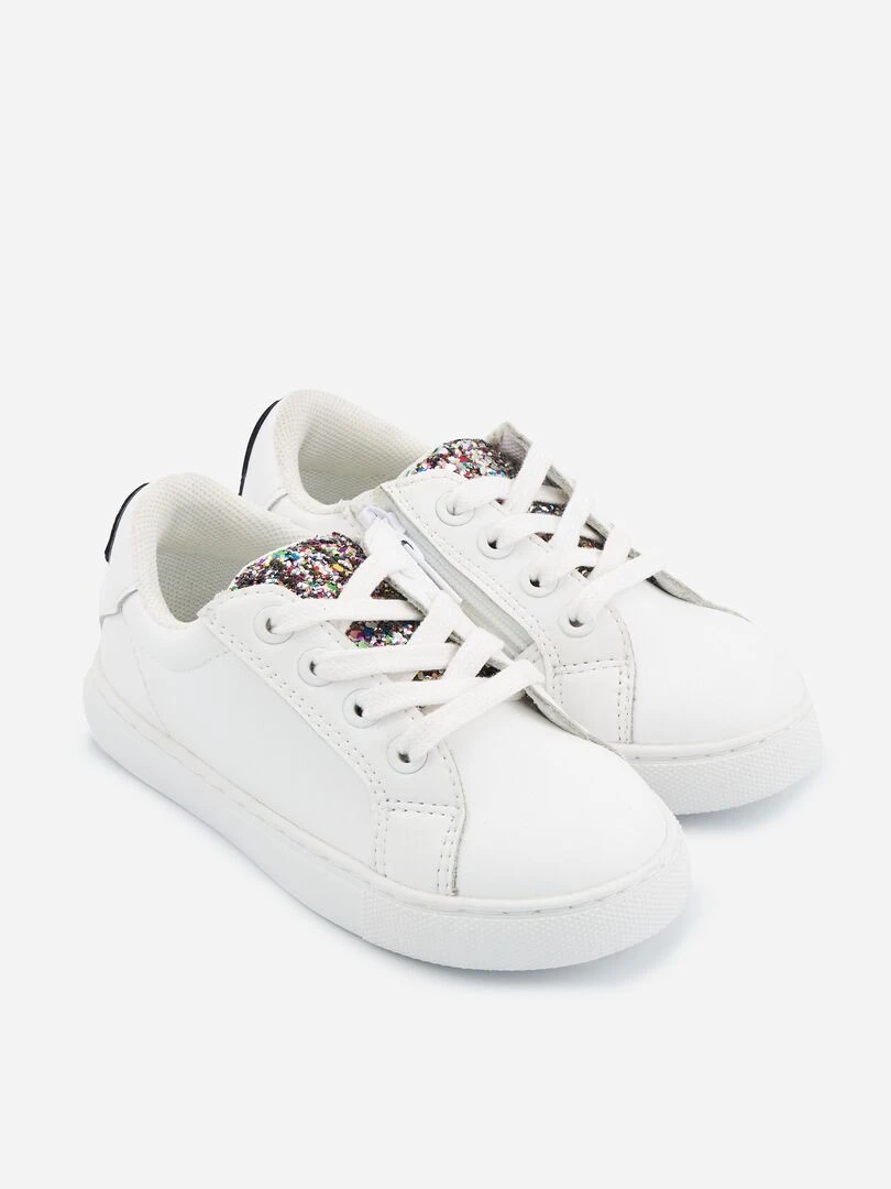 Mini Simone Glitter Tongue Blanc