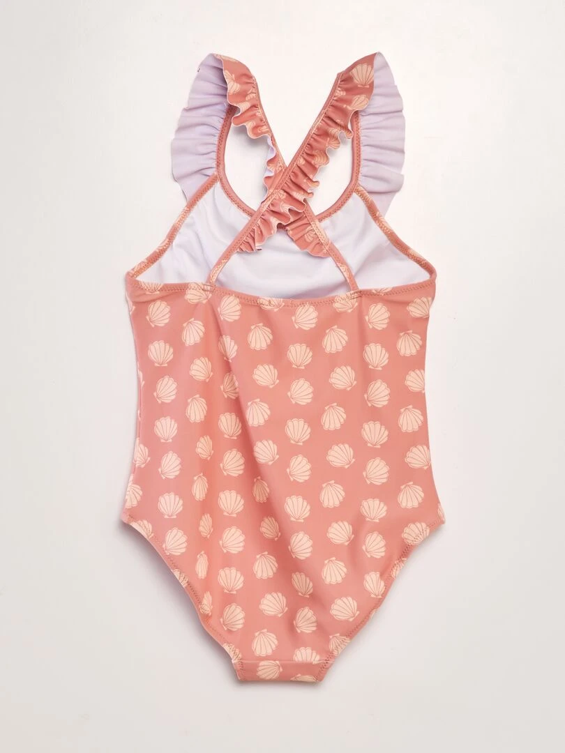 Maillot de bain à volants   1 pièce   Orange