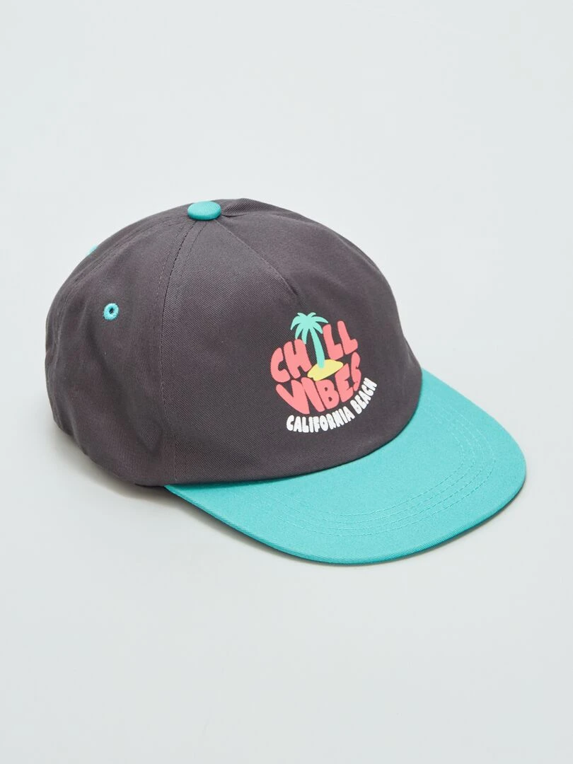 Casquette imprimée tropical Noir