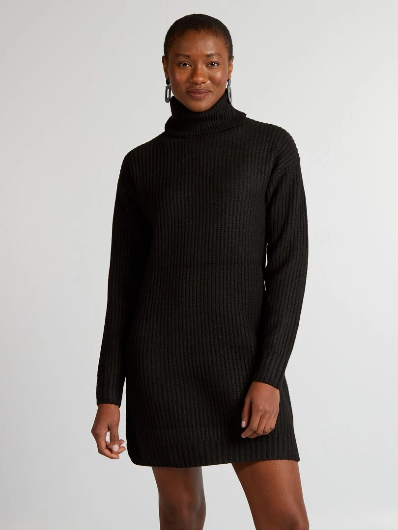 Robe pull en maille épaisse   noir