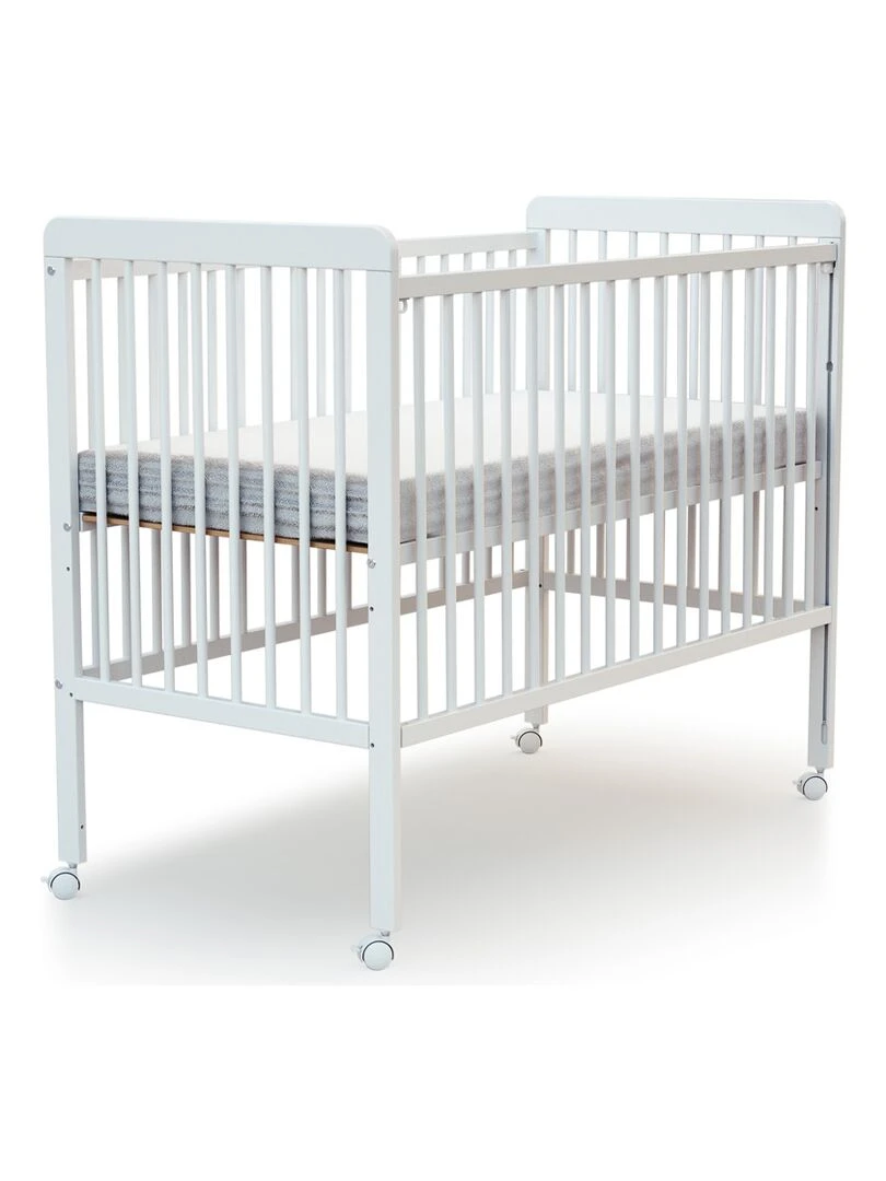 AT4 Lit bébé coulissant ESSENTIEL en bois Blanc