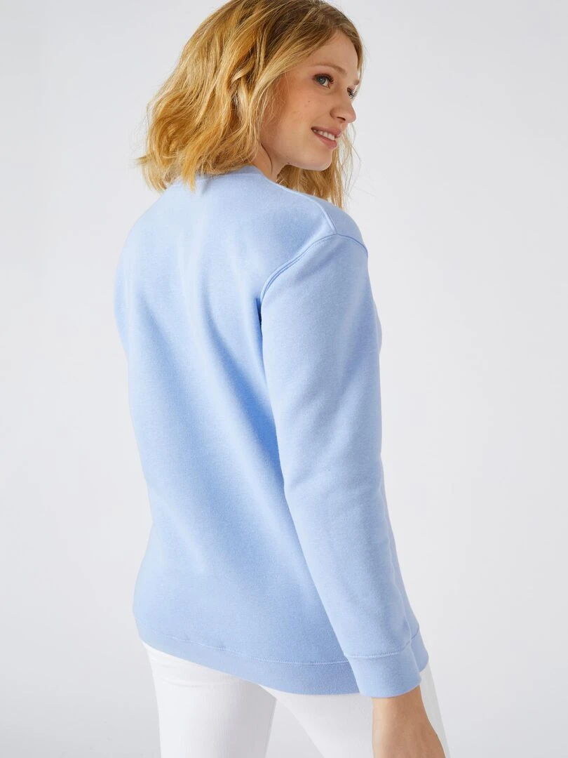 Sweat shirt en molleton   Happy D. by Damart   Bleu Bleu ciel