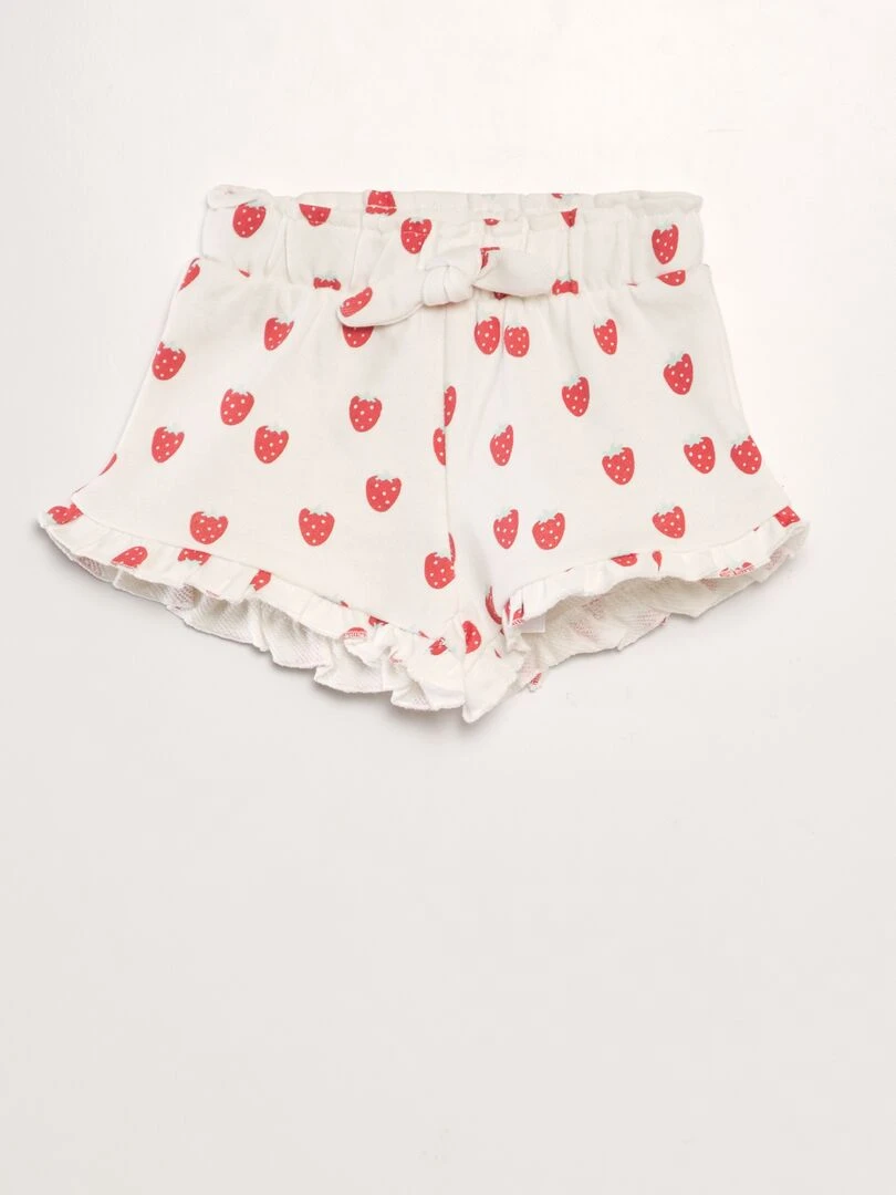 Short imprimé Blanc