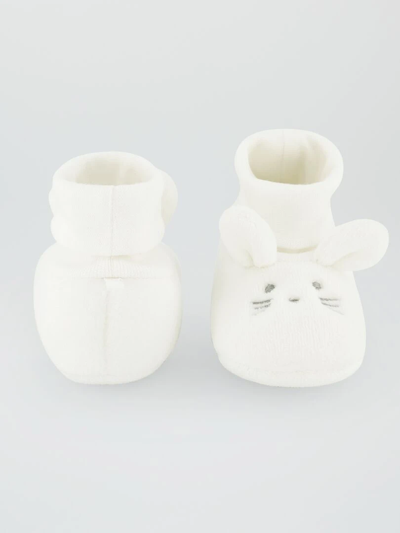 Chaussons 'Lapin'   Blanc