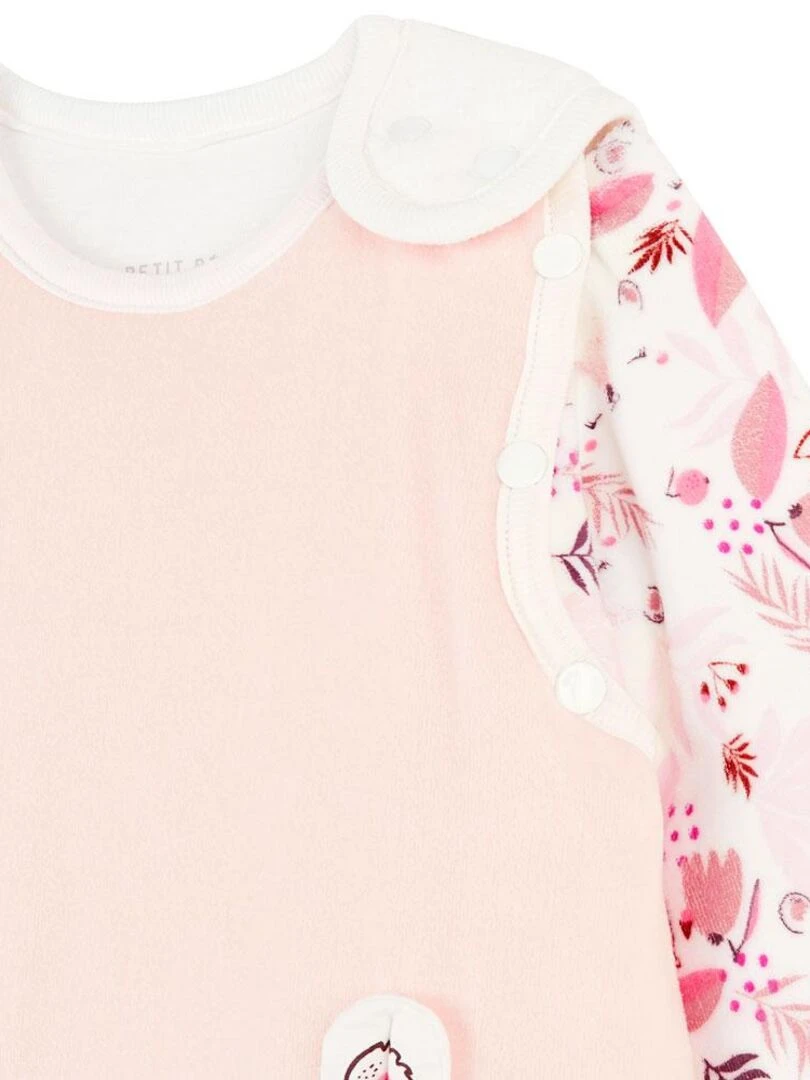 Gigoteuse d'hiver en velours avec manches amovibles Alysse   Rose