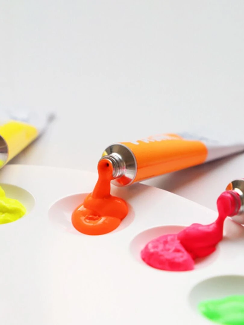 12 tubes de gouache fluo et métallique 12 ml N/A