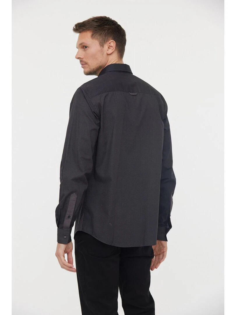 Lee Cooper   Chemise manches longues coton regular DINOZO   gris anthracite
