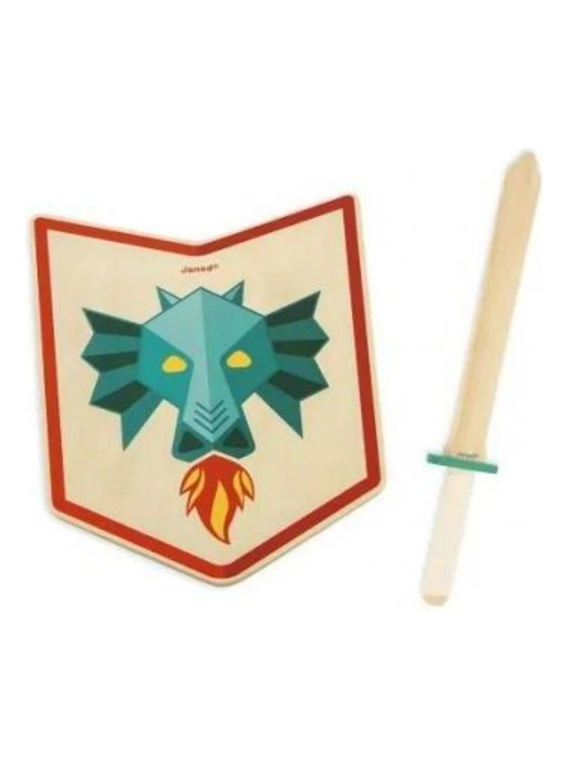 Set chevalier Dragon en bois Multicolore