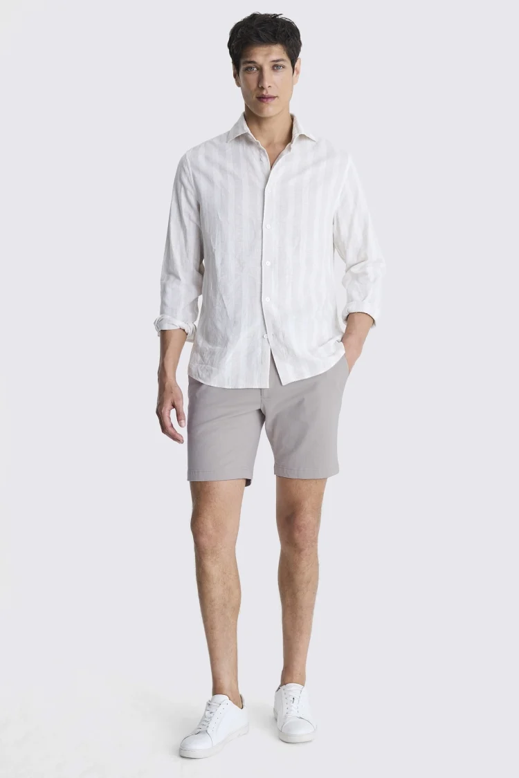 Slim Fit Light Grey Chino Shorts   Buy Online at Moss