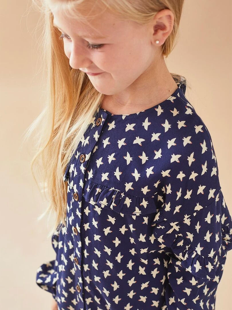 Blouse à imprimés oiseaux Noukie's Bleu