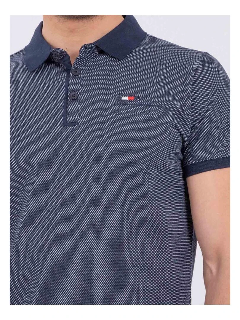 Polo manches courtes pur coton PLADISTO   Bleu marine