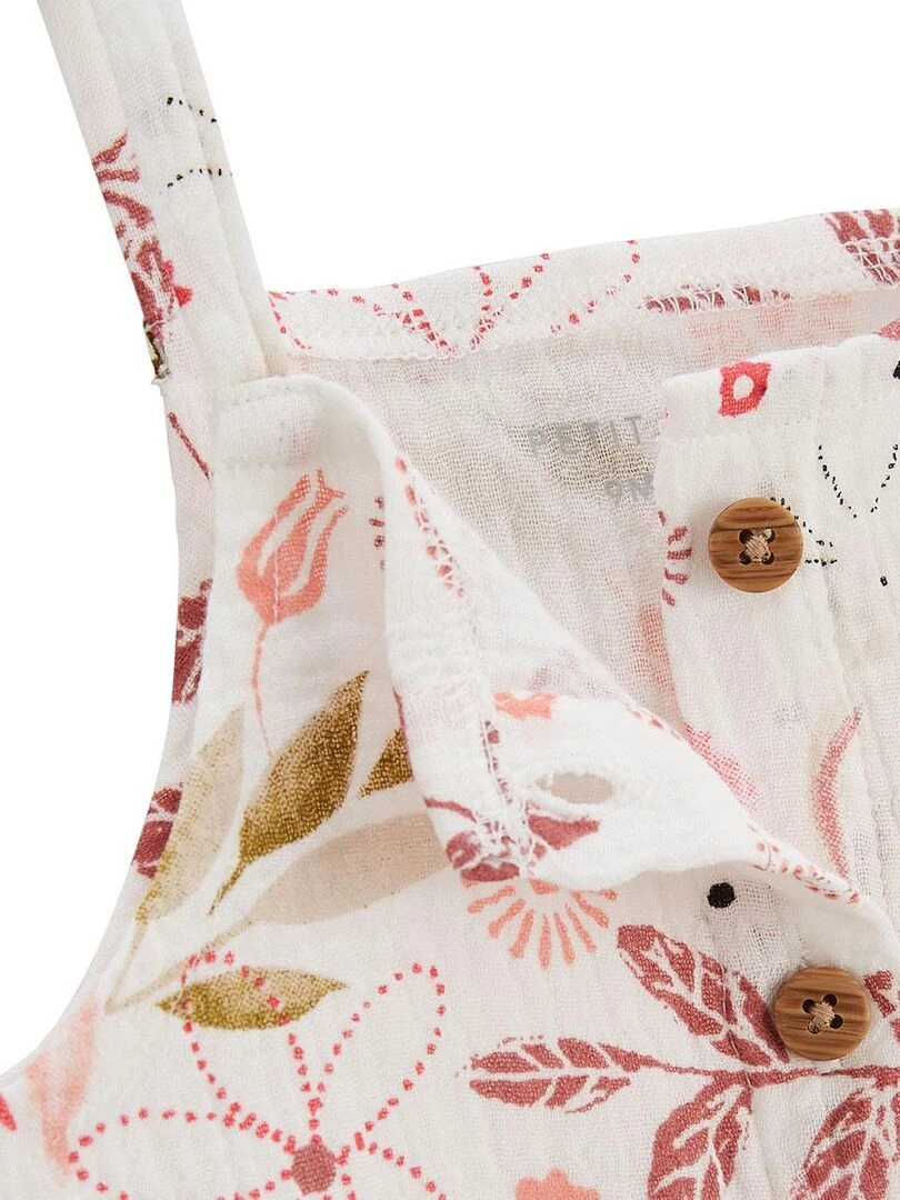 Barboteuse bloomer bébé en gaze de coton Haapiti   Rose