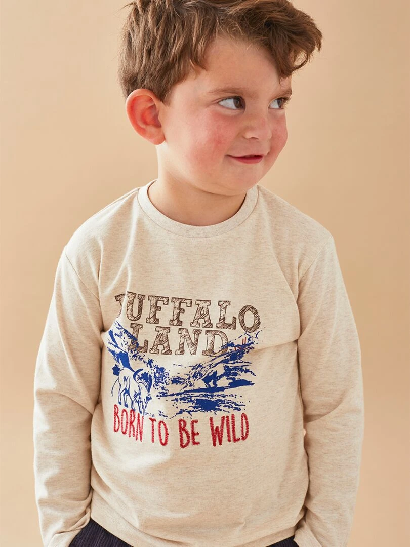 T shirt longues manches chiné Noukie's Beige