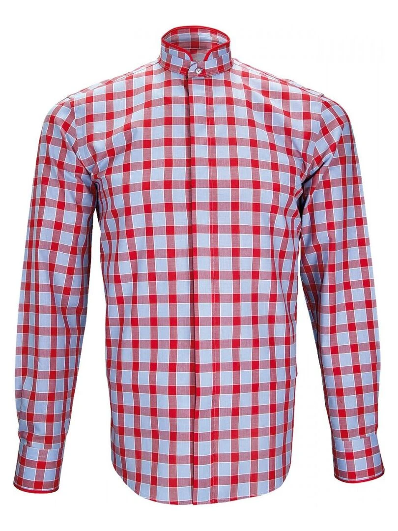 Chemise col mao WINCH Rouge