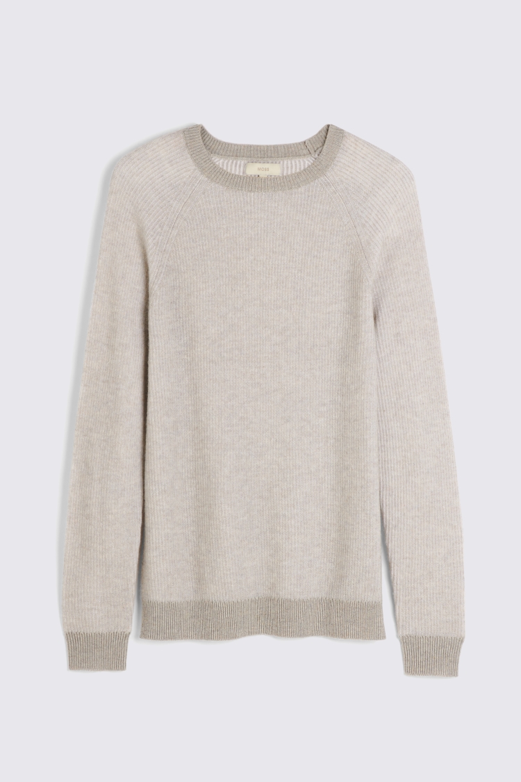 Light Grey Cashmere Crew Neck Jumper   Buy Online at Moss