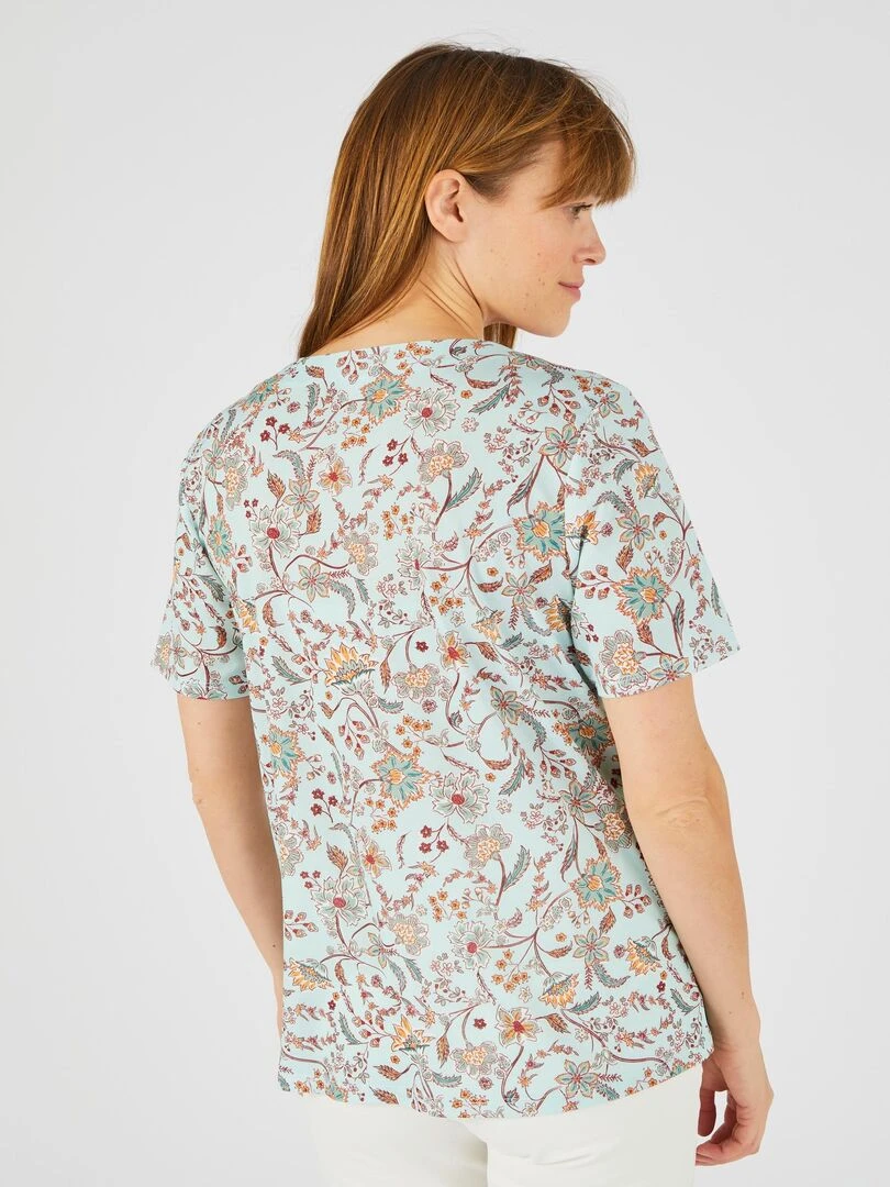 Tee shirt manches courtes imprimé   Damart   Bleu
