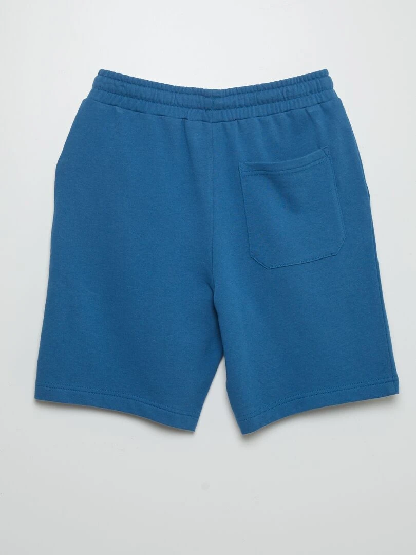 Bermuda en molleton fin bleu foncé