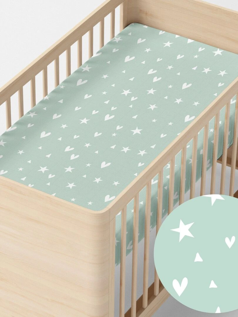 Drap housse Fairy dust Berceau "Happyfriday" Multicolore