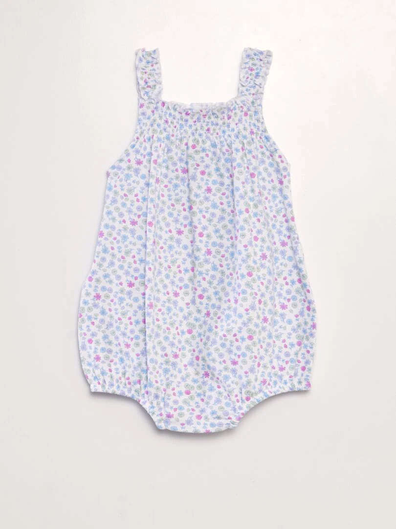 Barboteuse en jersey Blanc/bleu/rose