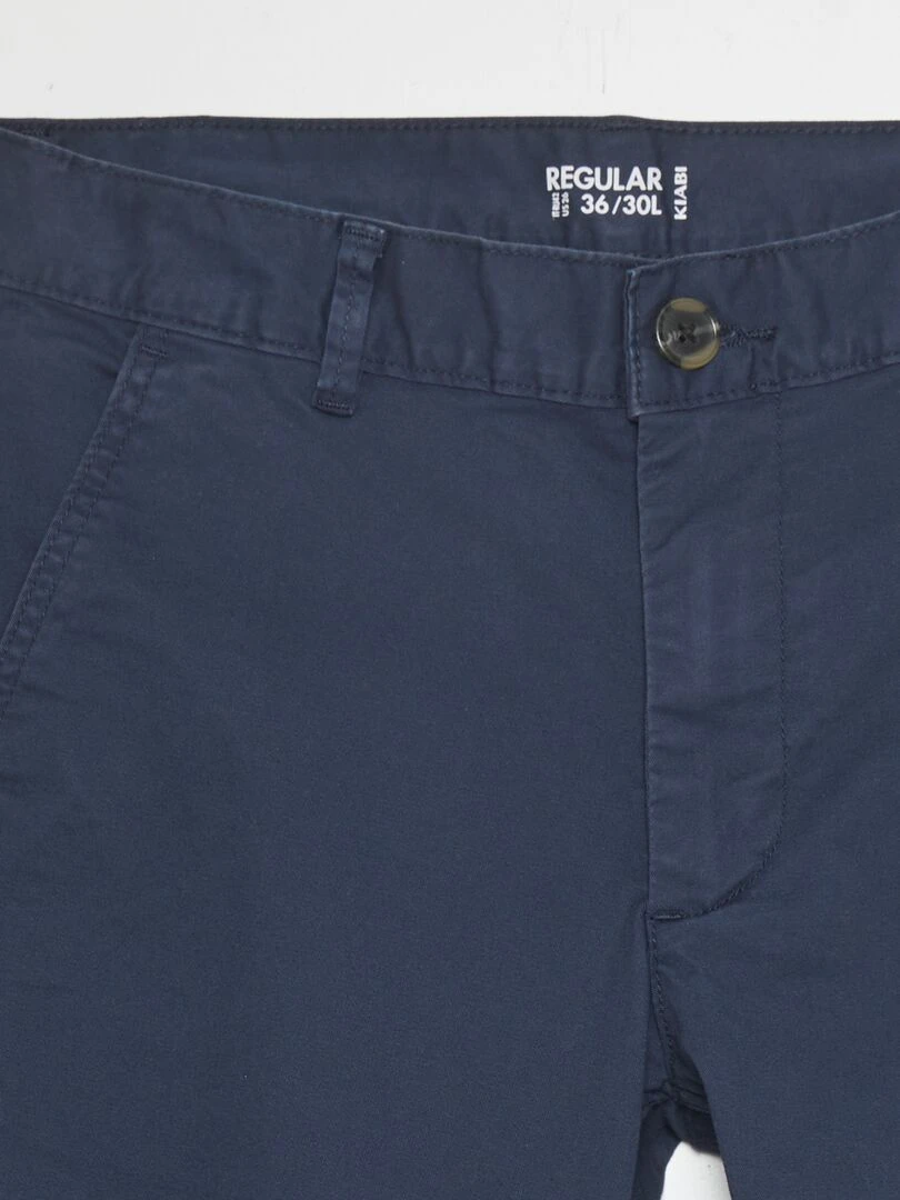 Pantalon chino regular   L30   bleu marine