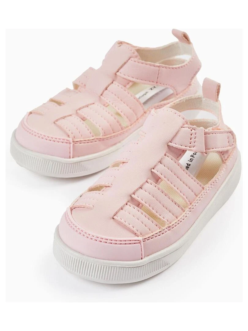 Sandales à Semelle Souple pour Bébé Fille 'First Steps' ATLANTIC COMPANY Rose clair