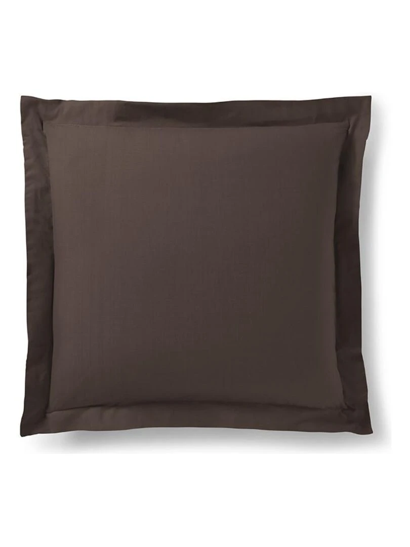 Taie D'oreiller Choco 63x63 cm Volant Plat Piqué / 100% Coton / 57 Fils/cm² Marron chocolat