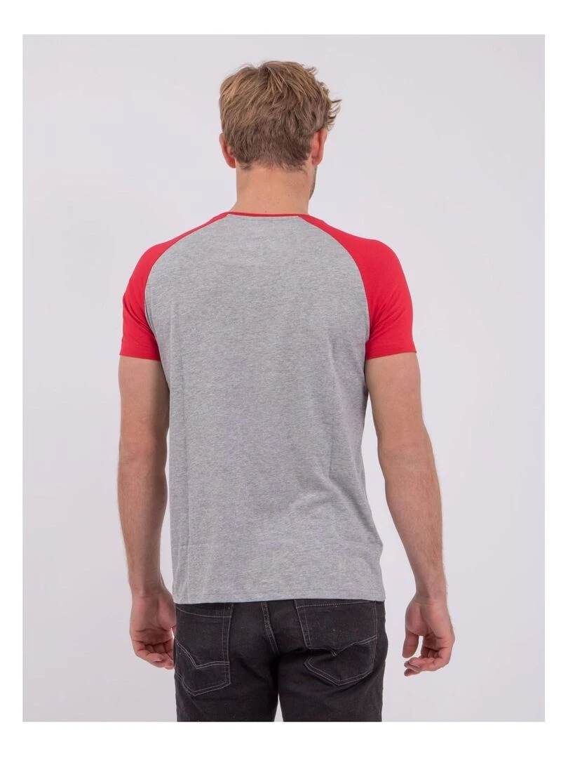 T shirt col rond pur coton NECHIN Rouge