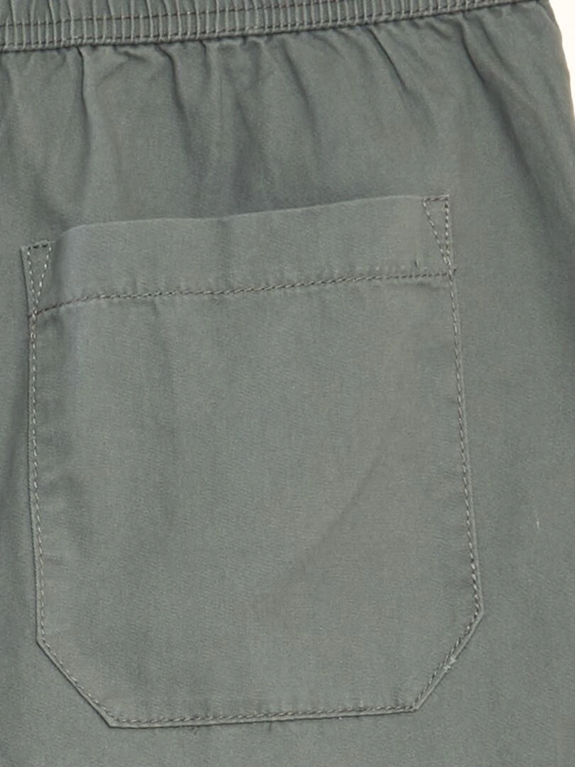 Bermuda chino avec taille élastiquée   Kaki