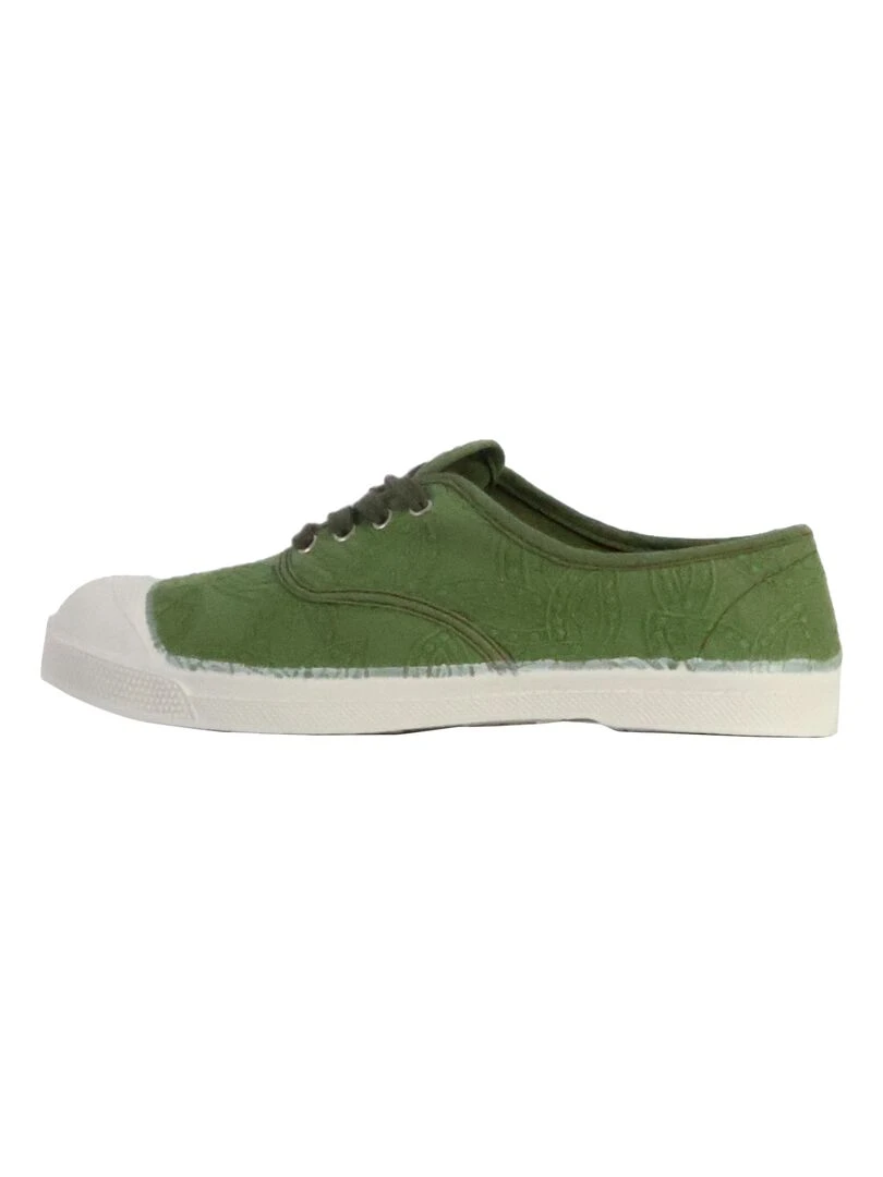 Tennis à Lacets Bensimon Broderie Anglaise Vert