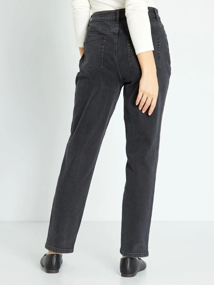 Jean mom à taille très haute   L30   Noir