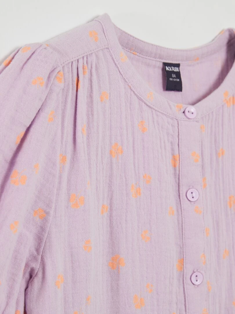 Chemisier en gaze de coton   Violet