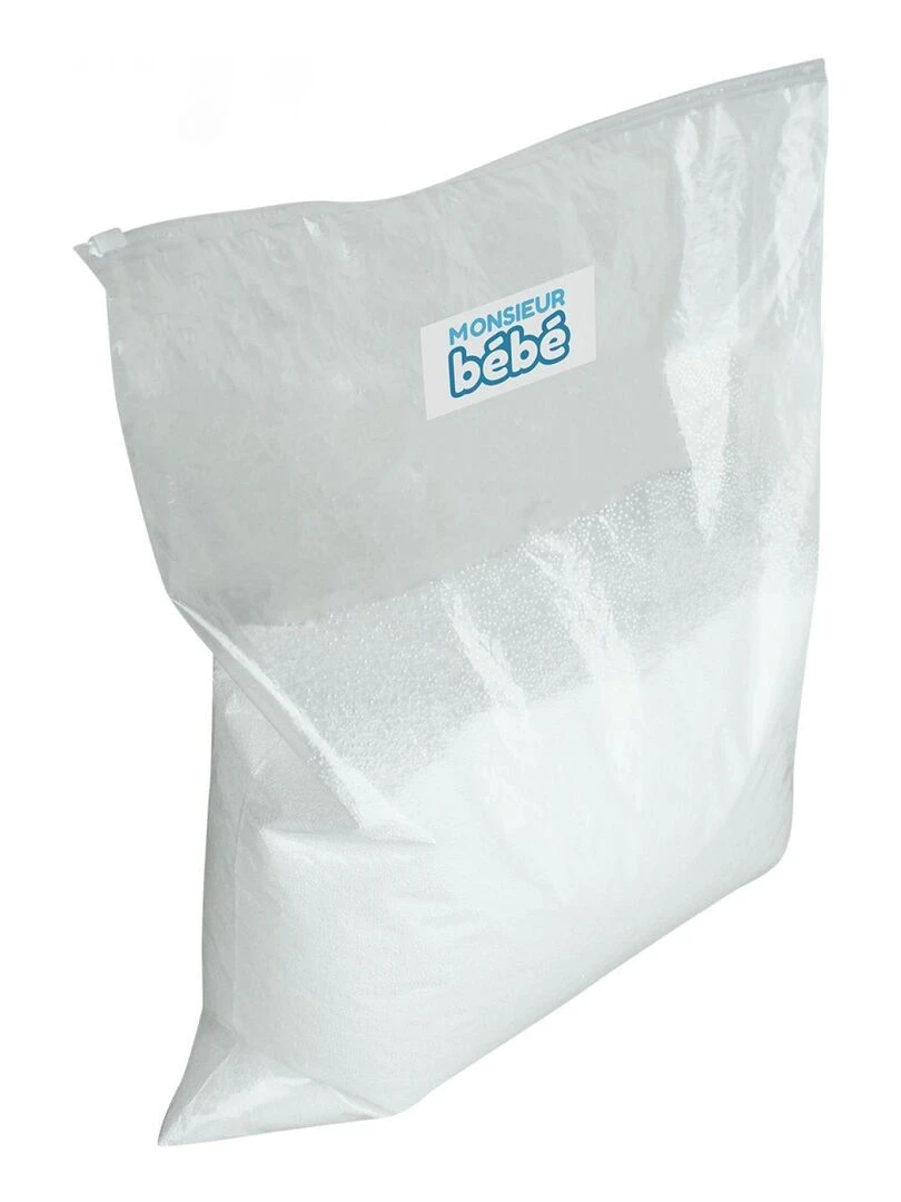 Sac de recharge microbilles avec fermeture zippée Monsieur Bébé Blanc