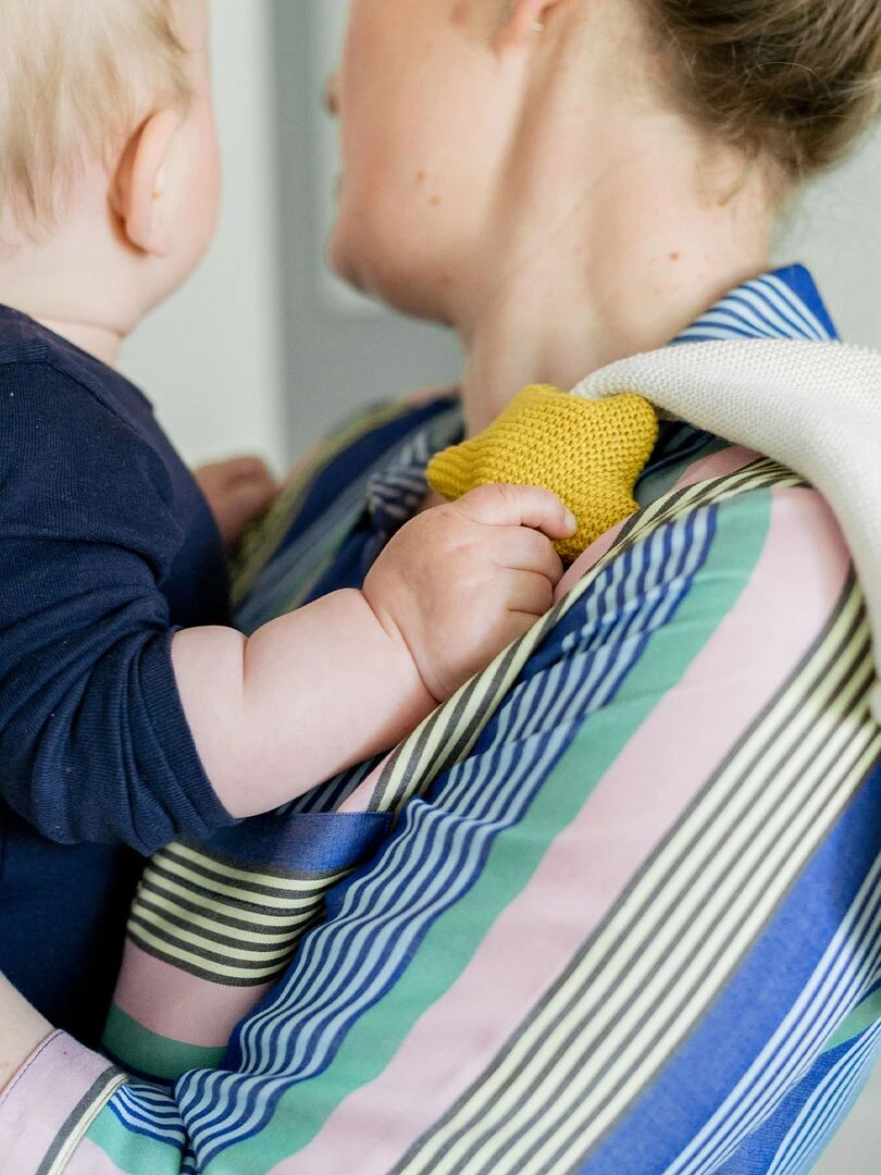 Tissu câlin hochet en coton etoile   Jaune