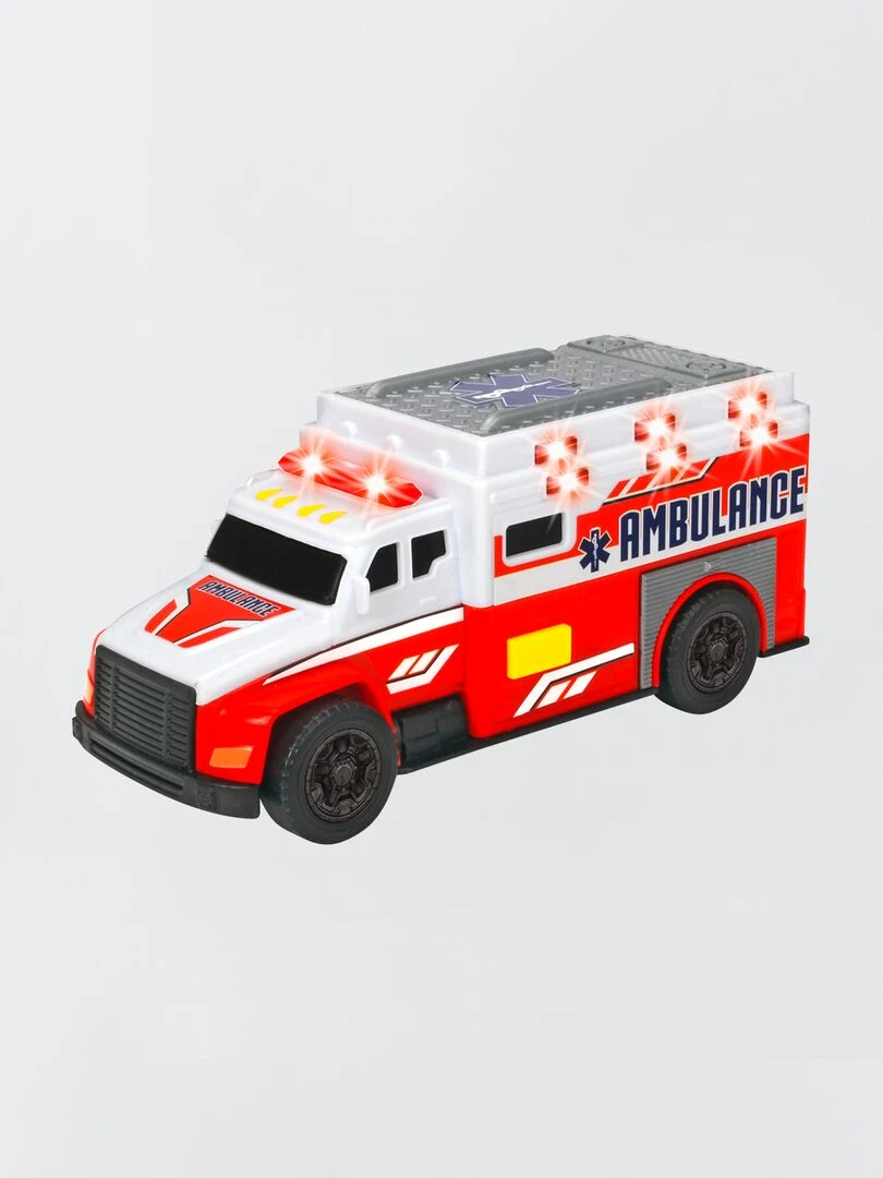 Ambulance Dickie Toys avec son et lumière rouge/blanc