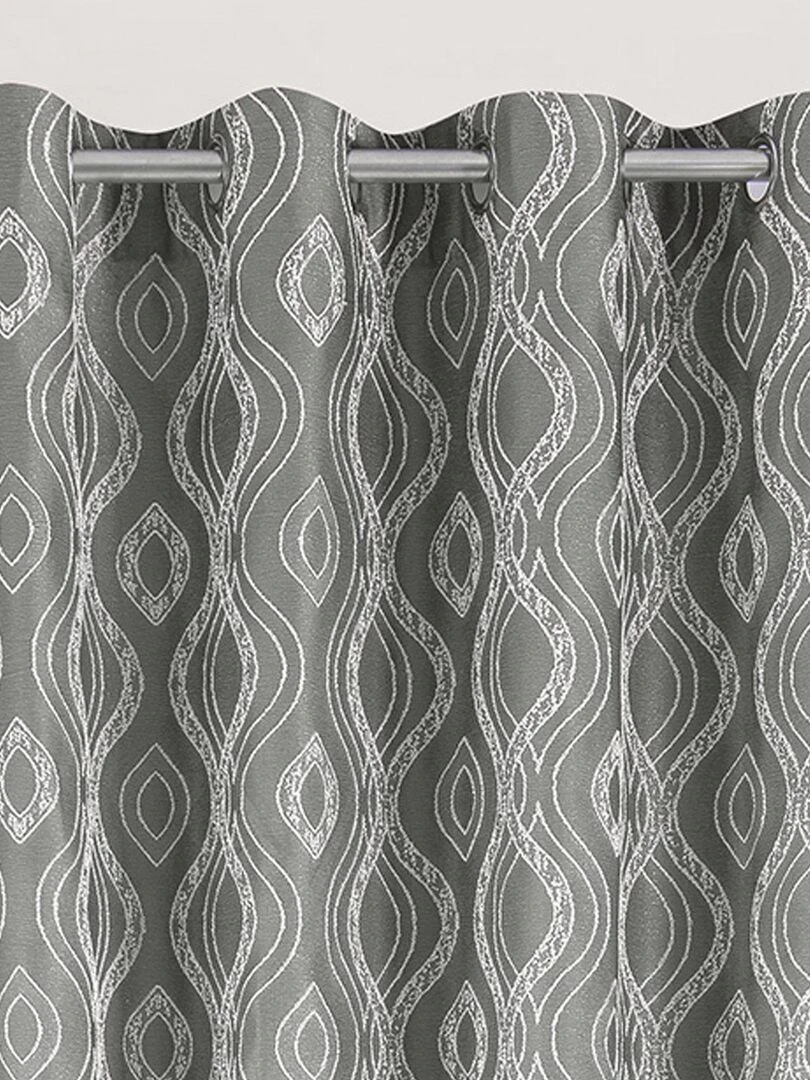 Paire de rideaux obscurcissant à motifs Gris clair