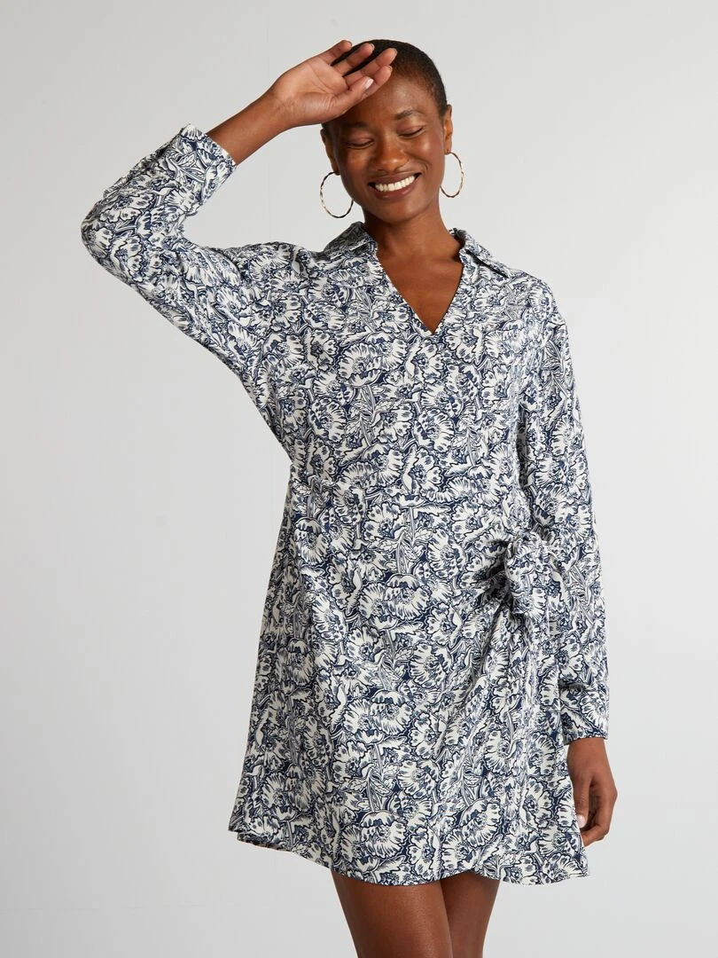 Robe à nouer fantaisie Bleu