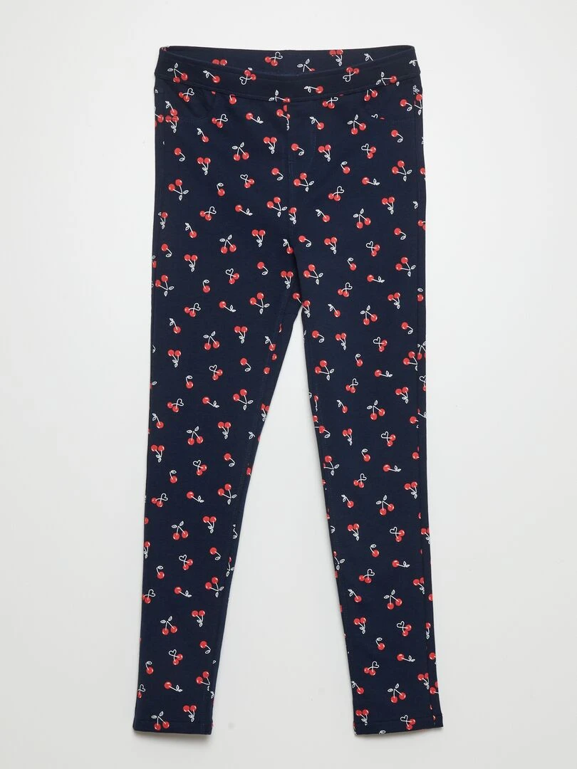 Jegging en maille imprimée Bleu