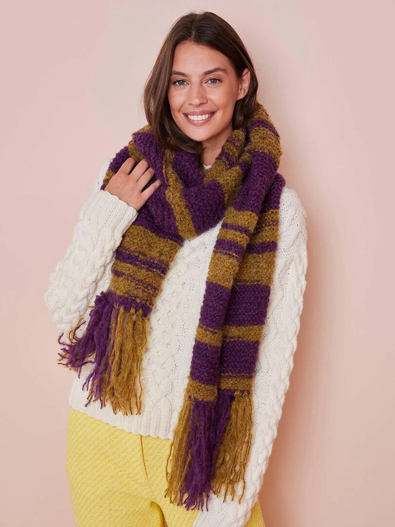Kit Tricot Echarpe 1er projet Crush Violet