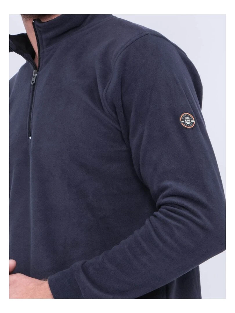 Sweat polaire col montant zippé ZATOLO   Gris foncé