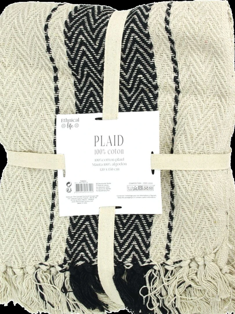 Plaid berbère à rayures 120x150cm Multicolore